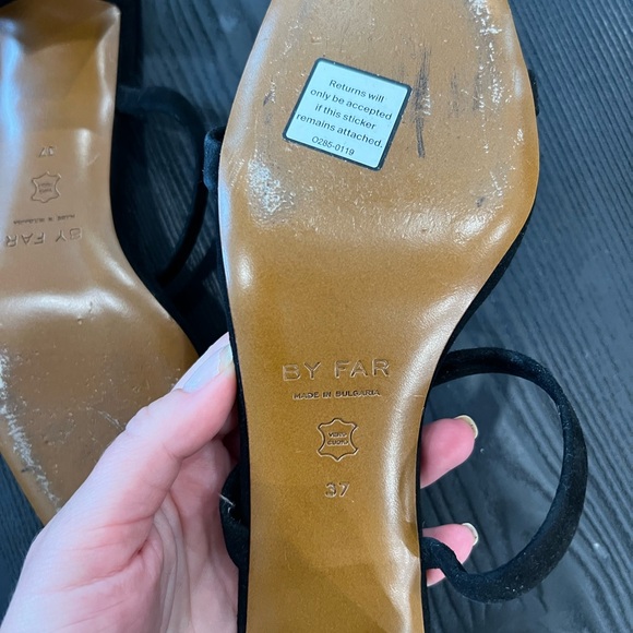 BY FAR TANYA BLACK SUEDE SANDAL - Picture 7 of 11